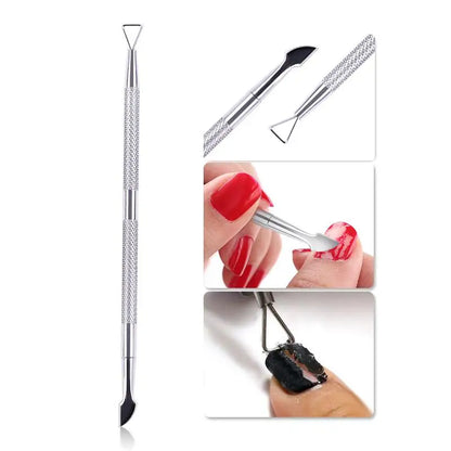 s Double-ended Stainless Steel Cuticle Pusher Dead Skin Push Remover For Pedicure Manicure Nail Art Cleaner Care Tool