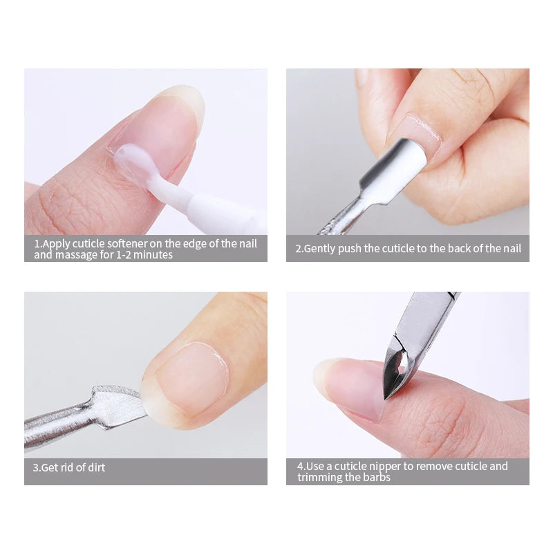 s Double-ended Stainless Steel Cuticle Pusher Dead Skin Push Remover For Pedicure Manicure Nail Art Cleaner Care Tool