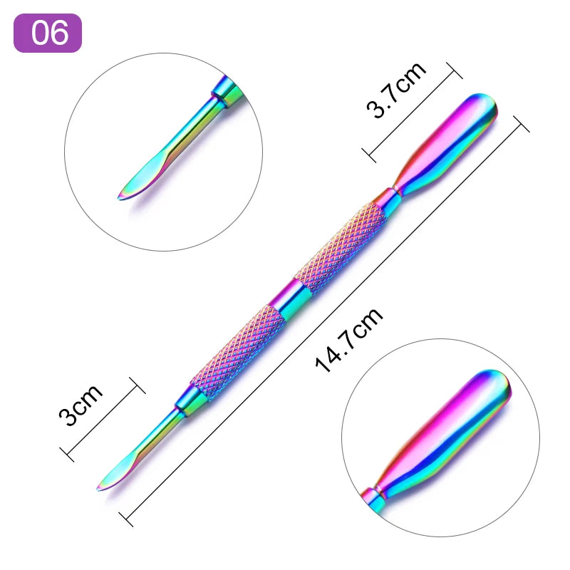 s Double-ended Stainless Steel Cuticle Pusher Dead Skin Push Remover For Pedicure Manicure Nail Art Cleaner Care Tool