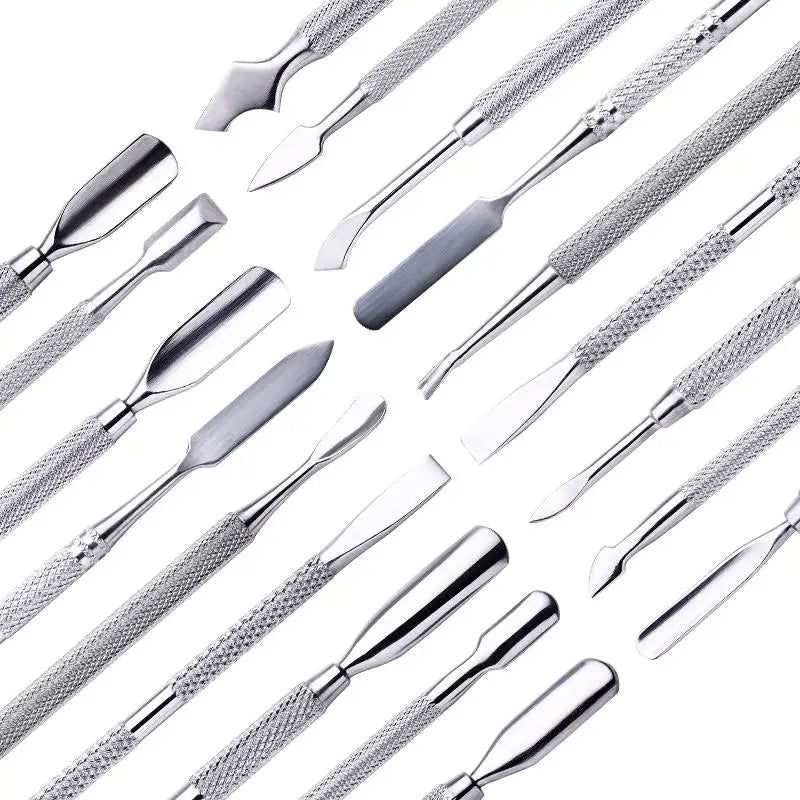 s Double-ended Stainless Steel Cuticle Pusher Dead Skin Push Remover For Pedicure Manicure Nail Art Cleaner Care Tool