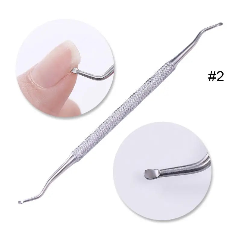 s Double-ended Stainless Steel Cuticle Pusher Dead Skin Push Remover For Pedicure Manicure Nail Art Cleaner Care Tool