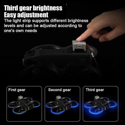 1set  dji AVATA 2 Traversing Machine Neon Light Strip Waterproof LED Night Flight Warning Lamp Belt Brightness Adjustable