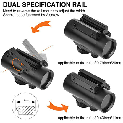 1x40 Red Dot Sight Green Red Dot Sight Illuminated Airsoft Air Hunting with 11/20mm Rails