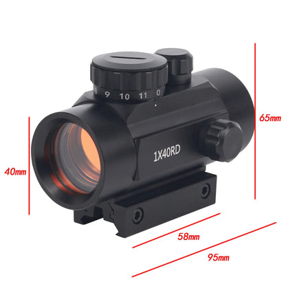 1x40 Red  Dot Sight Rifle Scope 11mm and 20mm Rail Hunting Optics  Red Dot Sight Tactical Scope For Gun