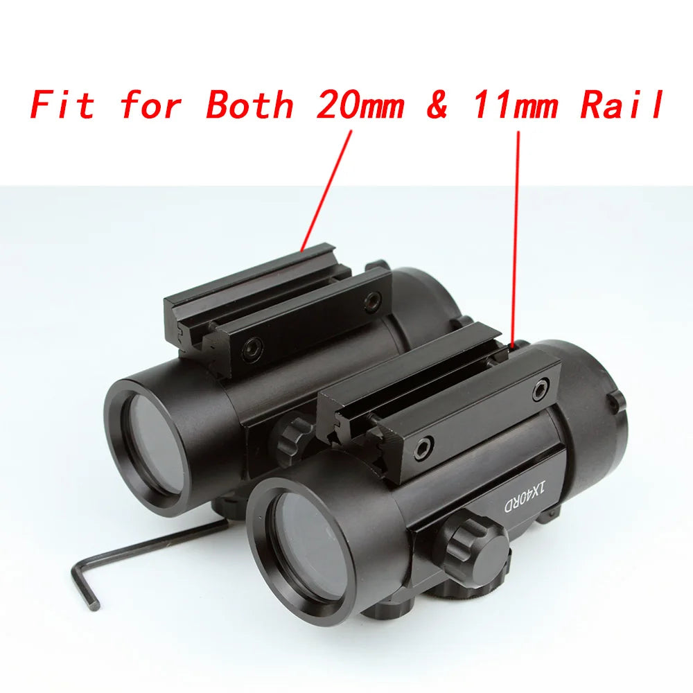 1x40 Red  Dot Sight Rifle Scope 11mm and 20mm Rail Hunting Optics  Red Dot Sight Tactical Scope For Gun