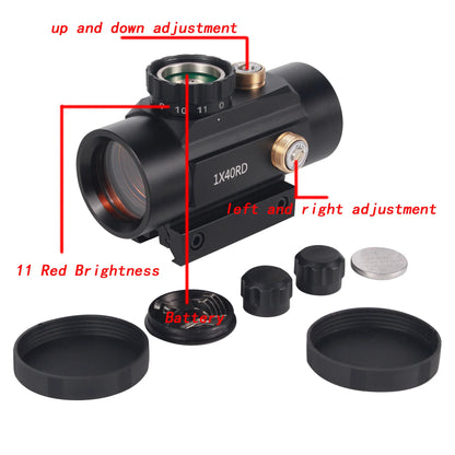 1x40 Red  Dot Sight Rifle Scope 11mm and 20mm Rail Hunting Optics  Red Dot Sight Tactical Scope For Gun