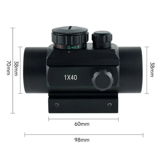 1x40 Tactical Red Dot Sight Compact Optics Riflescope Adjustable Brightness Reflex Light Red Green Dot Sights 11mm/20mm Rail