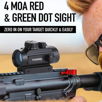 1x40 Tactical Red Dot Sight Compact Optics Riflescope Adjustable Brightness Reflex Light Red Green Dot Sights 11mm/20mm Rail