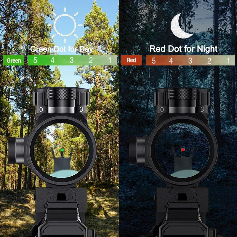 1x40 Tactical Red Dot Sight Compact Optics Riflescope Adjustable Brightness Reflex Light Red Green Dot Sights 11mm/20mm Rail