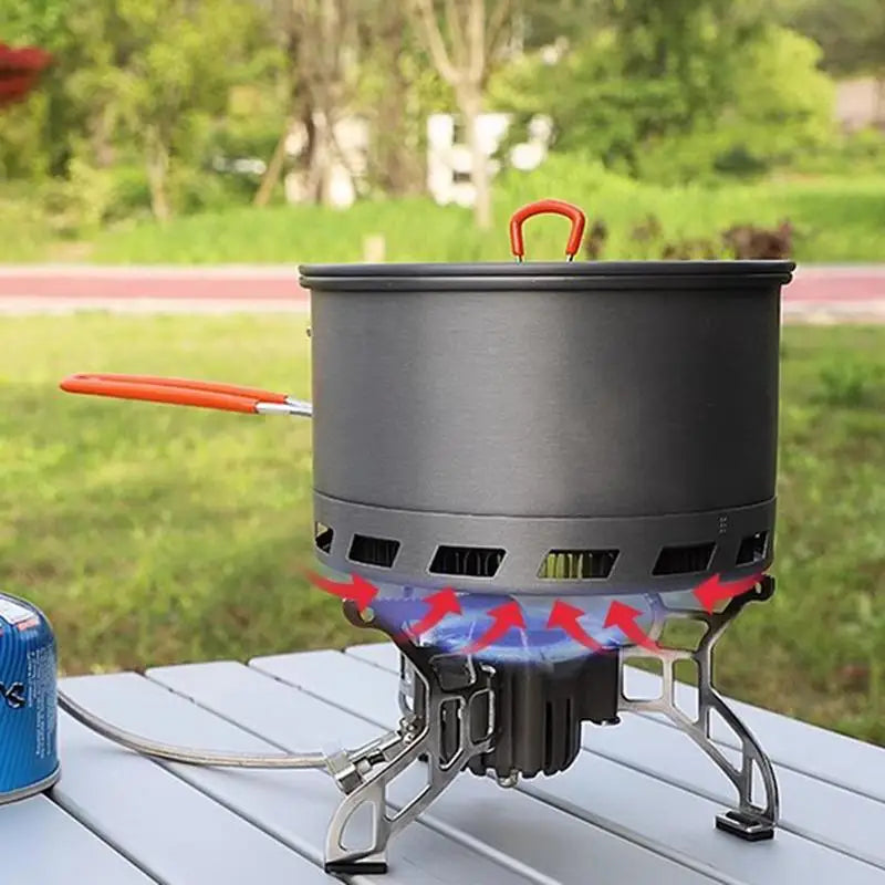 PC 2.1L Camping Pot Outdoor Cooking Tableware Non-Stick Multipurpose Pot Wi