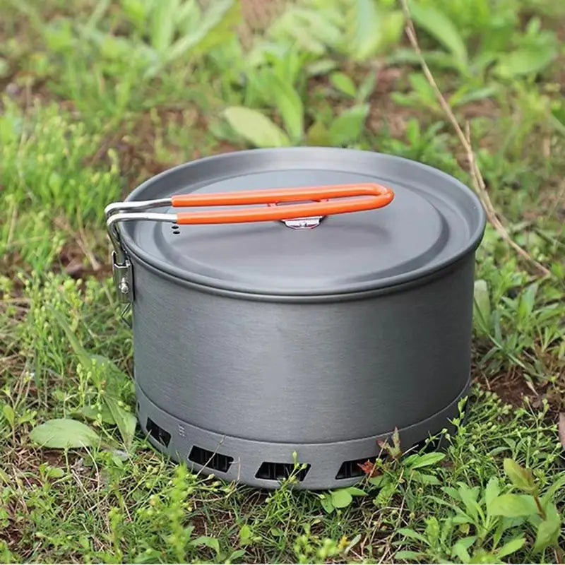 PC 2.1L Camping Pot Outdoor Cooking Tableware Non-Stick Multipurpose Pot Wi