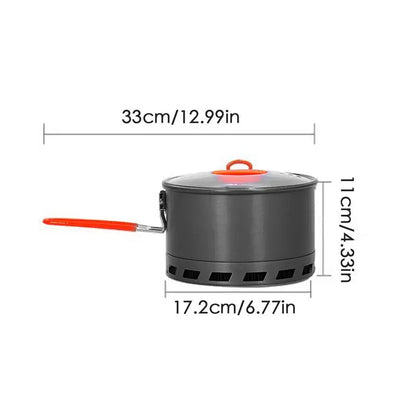 PC 2.1L Camping Pot Outdoor Cooking Tableware Non-Stick Multipurpose Pot Wi