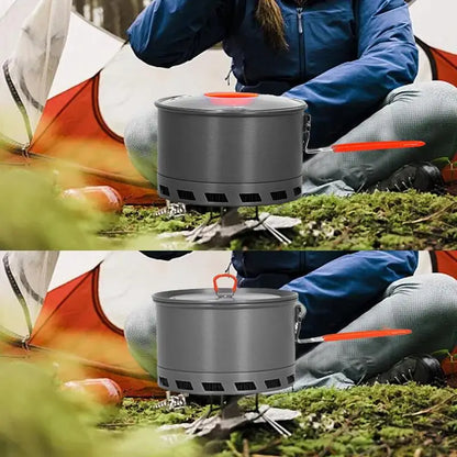 PC 2.1L Camping Pot Outdoor Cooking Tableware Non-Stick Multipurpose Pot Wi