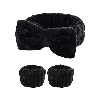 2-3PCS Spa Headband and Wristband Set Knitted Design Makeup Towel Suitable  Face Washing Makeup Showering and Skin Care Tools