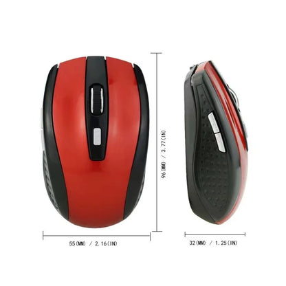 PC 2.4G USB Red Optical Wireless Mouse 6D  Computer Laptop Gaming Mice Ergonomically-designed Wireless Mouse