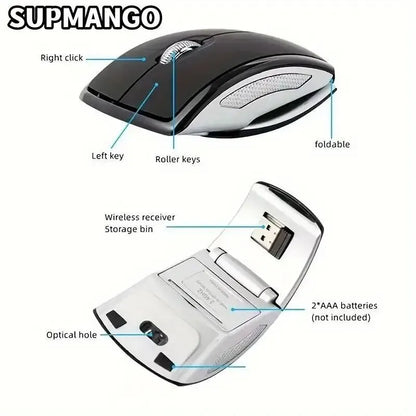 PC 2.4G Wireless Mouse Portable Computer Foldable Mouse Mini FoldMice For Laptop PC Desktop Ergonomic USB Mouse