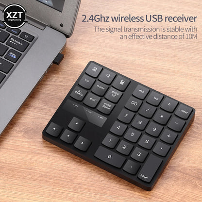 PC2.4g Wireless Digital Keyboard Charging 35 Keys Buttons Multimedia Medium