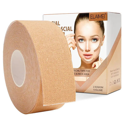 2.5CM*5M Kinesiology Tape For Face V Line Neck Eyes Lifting Wrinkle Remover Sticker Tape Facial Skin Care Tool Elastic Bandage