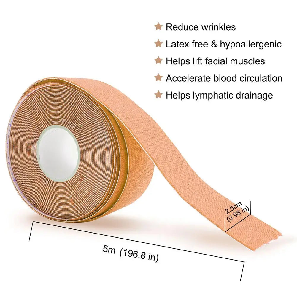 2.5CM*5M Kinesiology Tape For Face V Line Neck Eyes Lifting Wrinkle Remover Sticker Tape Facial Skin Care Tool Elastic Bandage