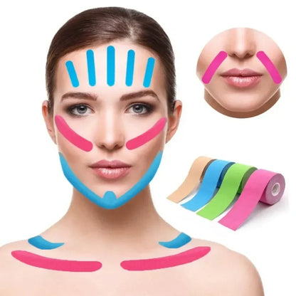 2.5CM x 5M Kinesiology Tape For Face V Line Neck Eyes Lifting Wrinkle Remover Sticker Tape Facial Skin Care Tool Elastic Bandage