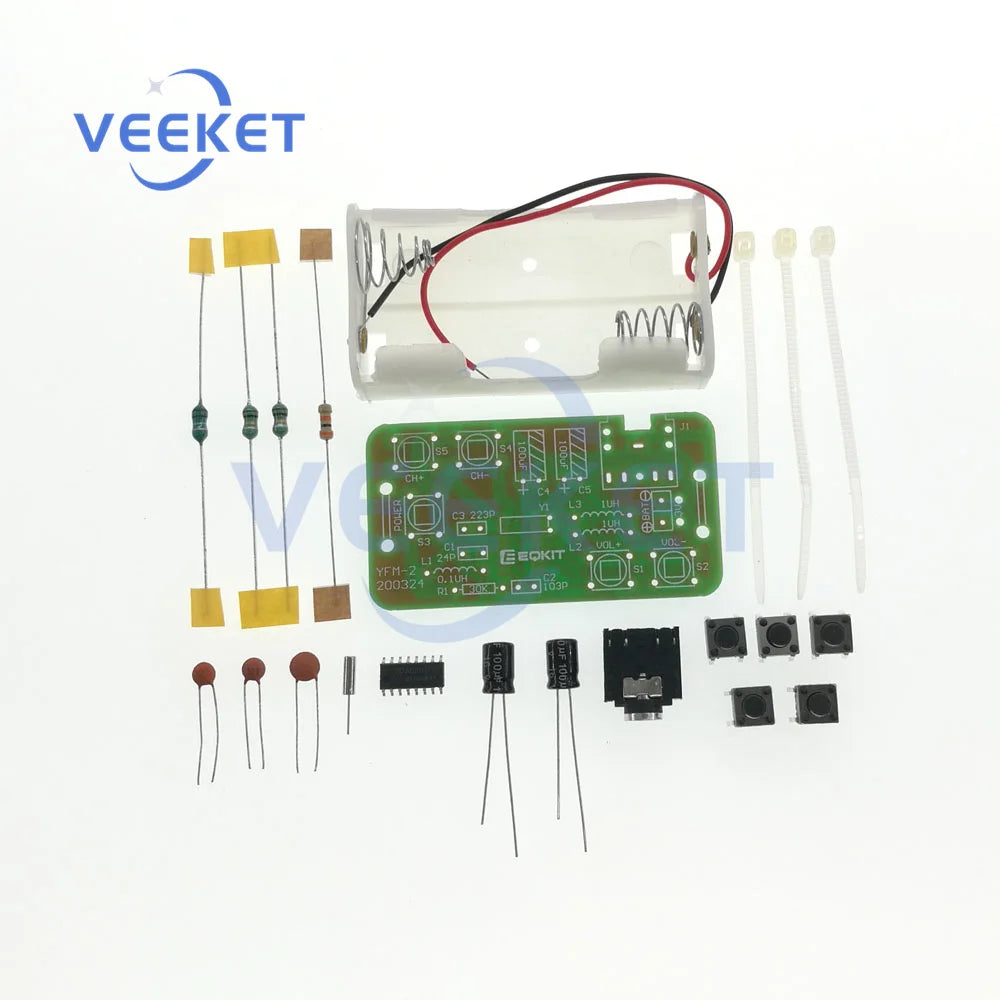 2.7--3.3V Radio Practice Kit FM Stereo Radio Kit DIY Electronic Components Low Power Consumption 76-108Mhz For Practice Solder