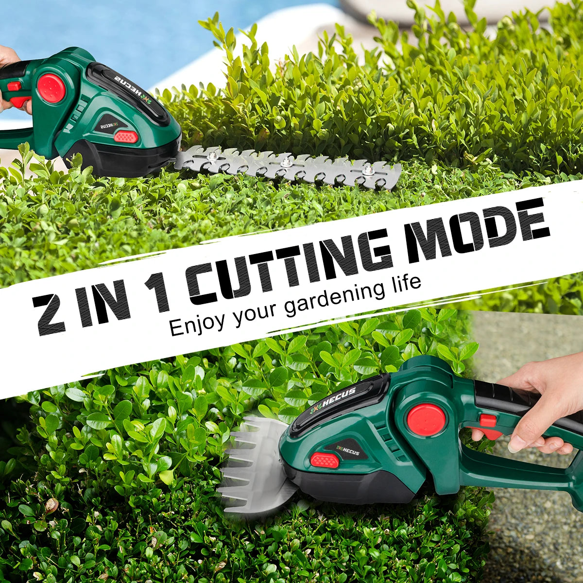 2 IN 1 Cordless Electric Hedge Trimmer Lawn Mower Household Shrub Weeding Pruning Mower Garden Tools  Makita 18V Battery