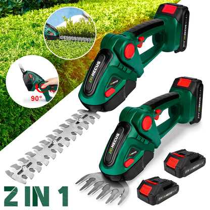 2 IN 1 Cordless Electric Hedge Trimmer Lawn Mower Household Shrub Weeding Pruning Mower Garden Tools  Makita 18V Battery