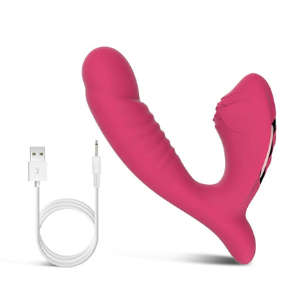 2 In 1 15 Modes Powerful Sex Toys Dildo Vibrator  Women G-Spot Sucker Clitoris Vacuum Stimulator Female Dildos Adult Products