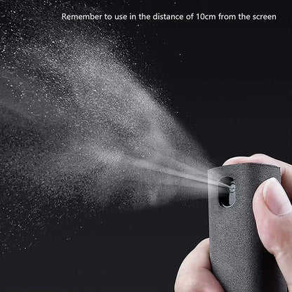 2 In 1 Screen Cleaner Spray Bottle Multifunction Mobile Phone Tablet PC Laptop Screen Dust Remover Microfiber Wiper Cleaner Tool