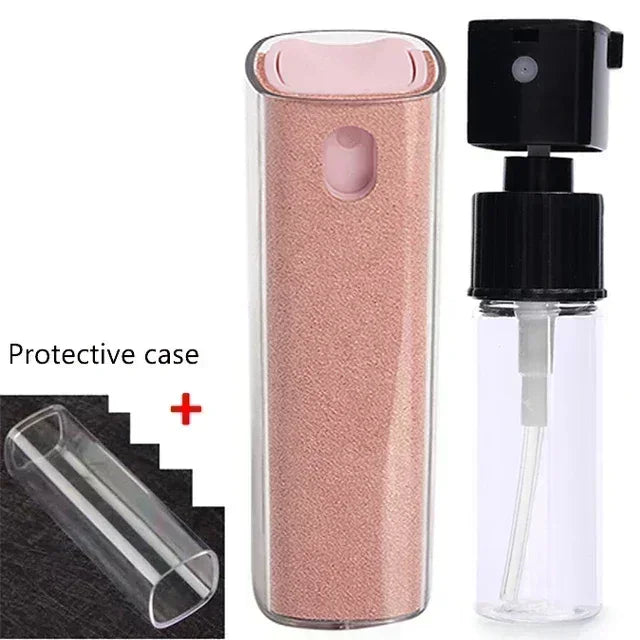 2 In 1 Screen Cleaner Spray Bottle Multifunction Mobile Phone Tablet PC Laptop Screen Dust Remover Microfiber Wiper Cleaner Tool