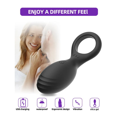 2 In1 Penis Ring Vibrator Butt plug Male Chastity Cock Rings Clit Stimulator Delay Ejaculation Male Masturbator Aldult Sex Toys