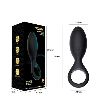 2 In1 Penis Ring Vibrator Butt plug Male Chastity Cock Rings Clit Stimulator Delay Ejaculation Male Masturbator Aldult Sex Toys