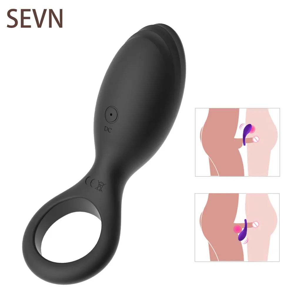 2 In1 Penis Ring Vibrator Butt plug Male Chastity Cock Rings Clit Stimulator Delay Ejaculation Male Masturbator Aldult Sex Toys