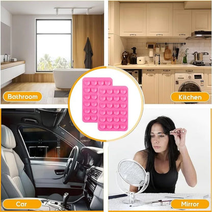 PC 2 Pack Silicone Suction Phone Case Mount, Non Slip Sticky Phone Grip  Cellphone  Strong Grip Holder  Selfies and Videos