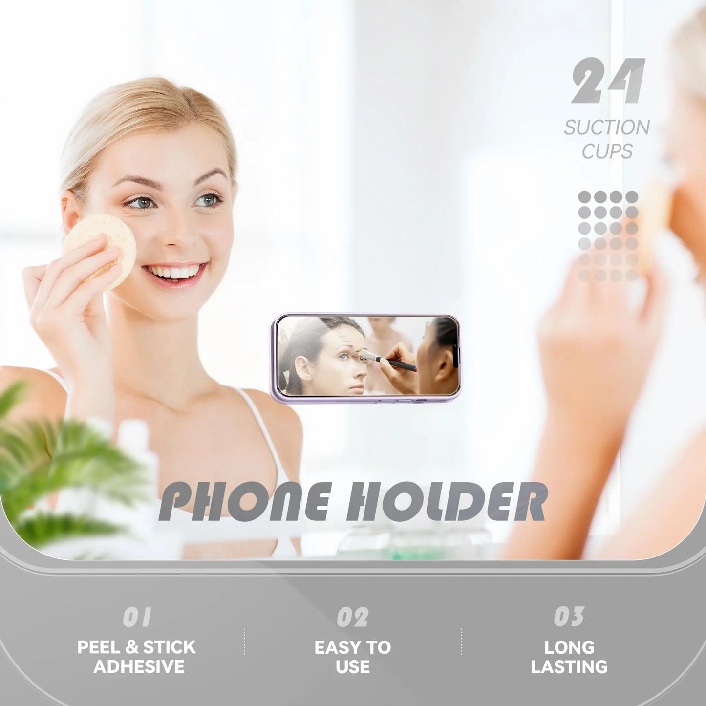 PC 2 Pack Silicone Suction Phone Case Mount, Non Slip Sticky Phone Grip  Cellphone  Strong Grip Holder  Selfies and Videos