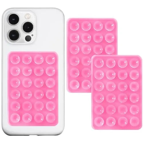 PC 2 Pack Silicone Suction Phone Case Mount, Non Slip Sticky Phone Grip  Cellphone  Strong Grip Holder  Selfies and Videos