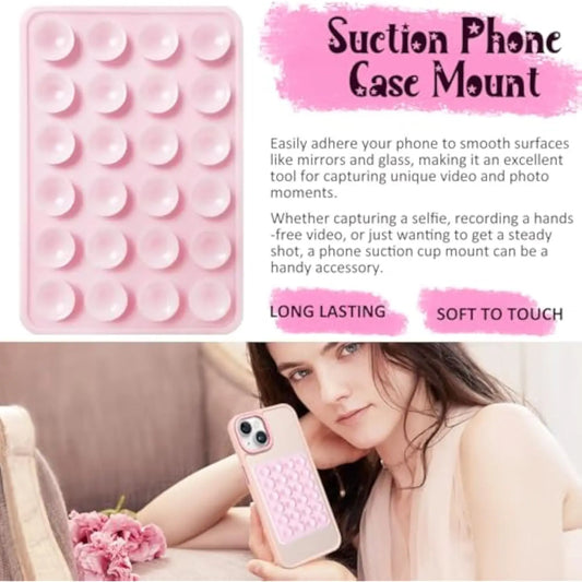 PC 2 Pack Silicone Suction Phone Case Mount, Non Slip Sticky Phone Grip  Cellphone  Strong Grip Holder  Selfies and Videos