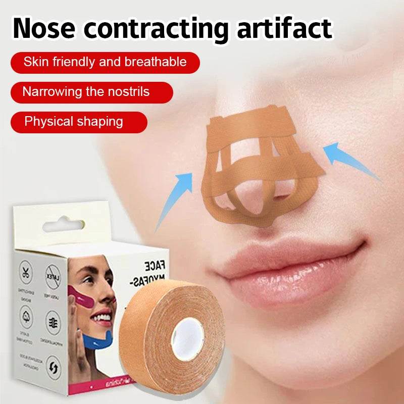 2 Rolls Nose Up Lifting Bridge Shaper 2.5cm*5m No Pain Nose Shaping Nasal Splint Tape For Women Girls Beauty Tools