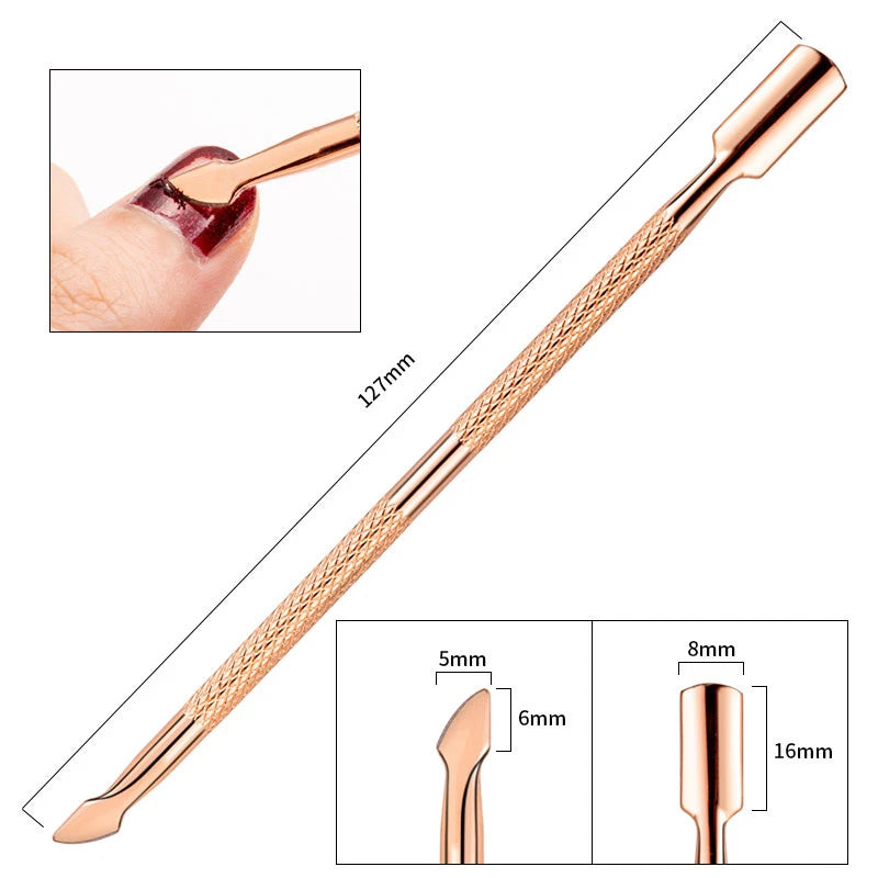 2-Ways Stainless Steel Cuticle Pusher Dead Skin Remover  Pedicure Manicure, Nail Care Cleaner Tool