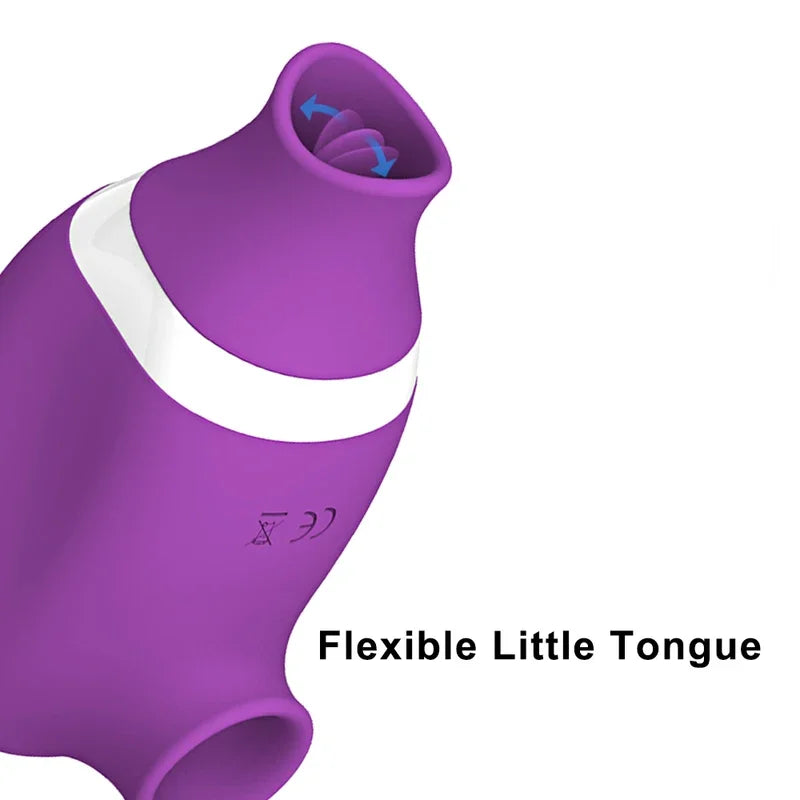 Gtooza_2 in 1    Female  Women G-Spot Sucking Licking Double Stimulation Nipples Massagers Tongue Sex Toy Adult gtooza.com