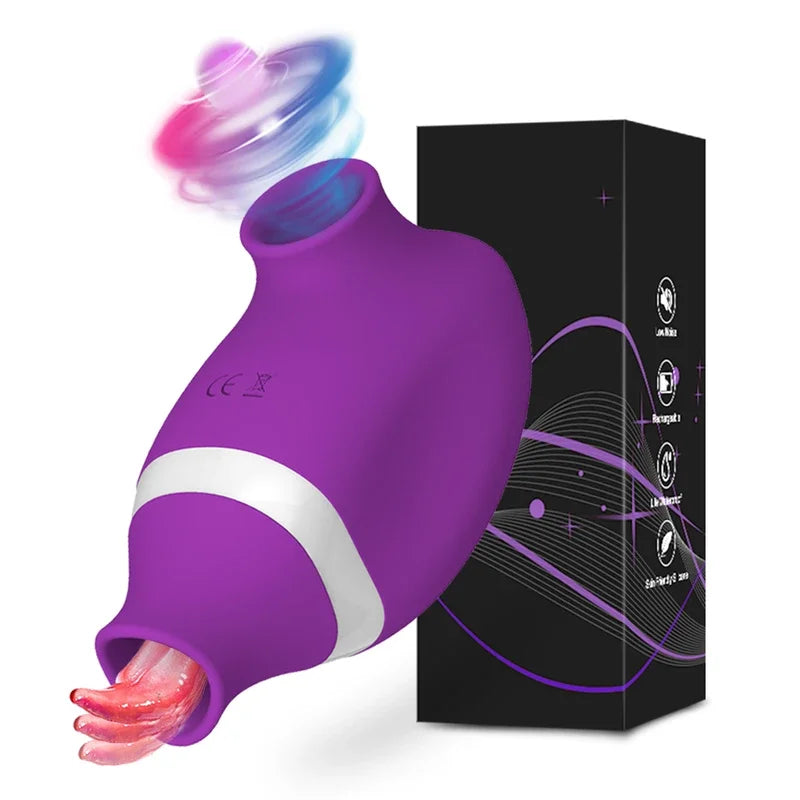 Gtooza_2 in 1    Female  Women G-Spot Sucking Licking Double Stimulation Nipples Massagers Tongue Sex Toy Adult gtooza.com