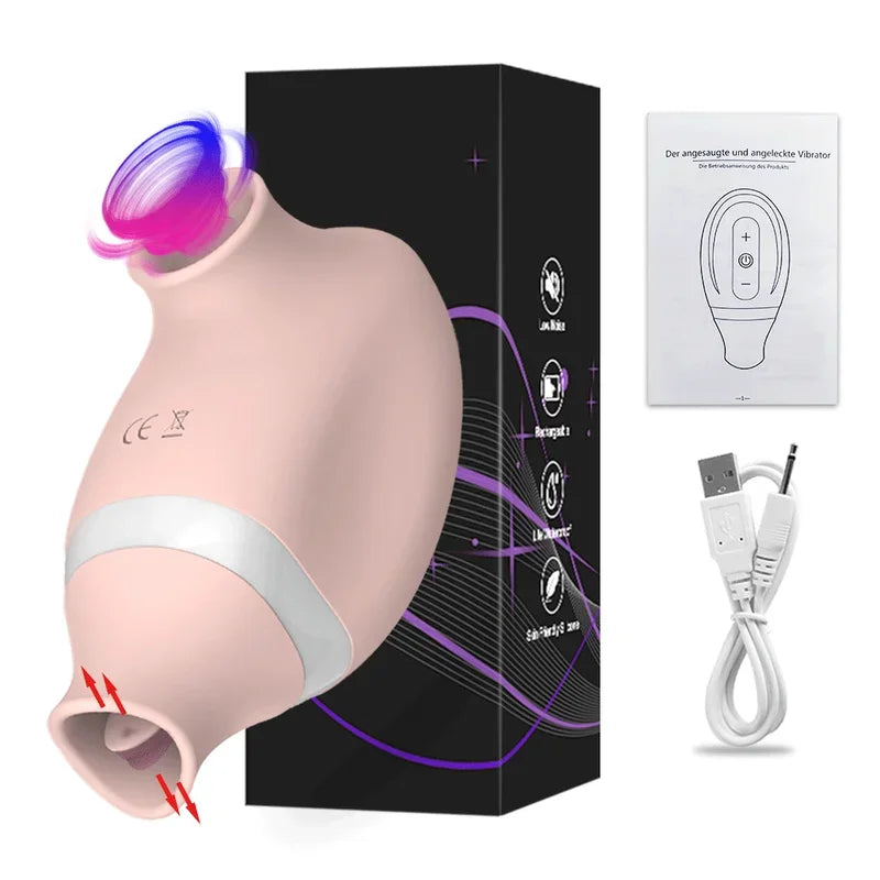 Gtooza_2 in 1    Female  Women G-Spot Sucking Licking Double Stimulation Nipples Massagers Tongue Sex Toy Adult gtooza.com