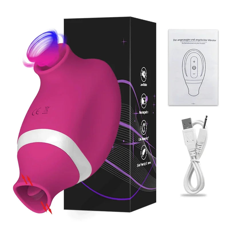 Gtooza_2 in 1    Female  Women G-Spot Sucking Licking Double Stimulation Nipples Massagers Tongue Sex Toy Adult gtooza.com