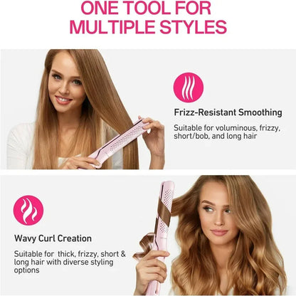 PC 2 in 1 Hair Straightener And Curler Twist Straightening Curling Iron Pro