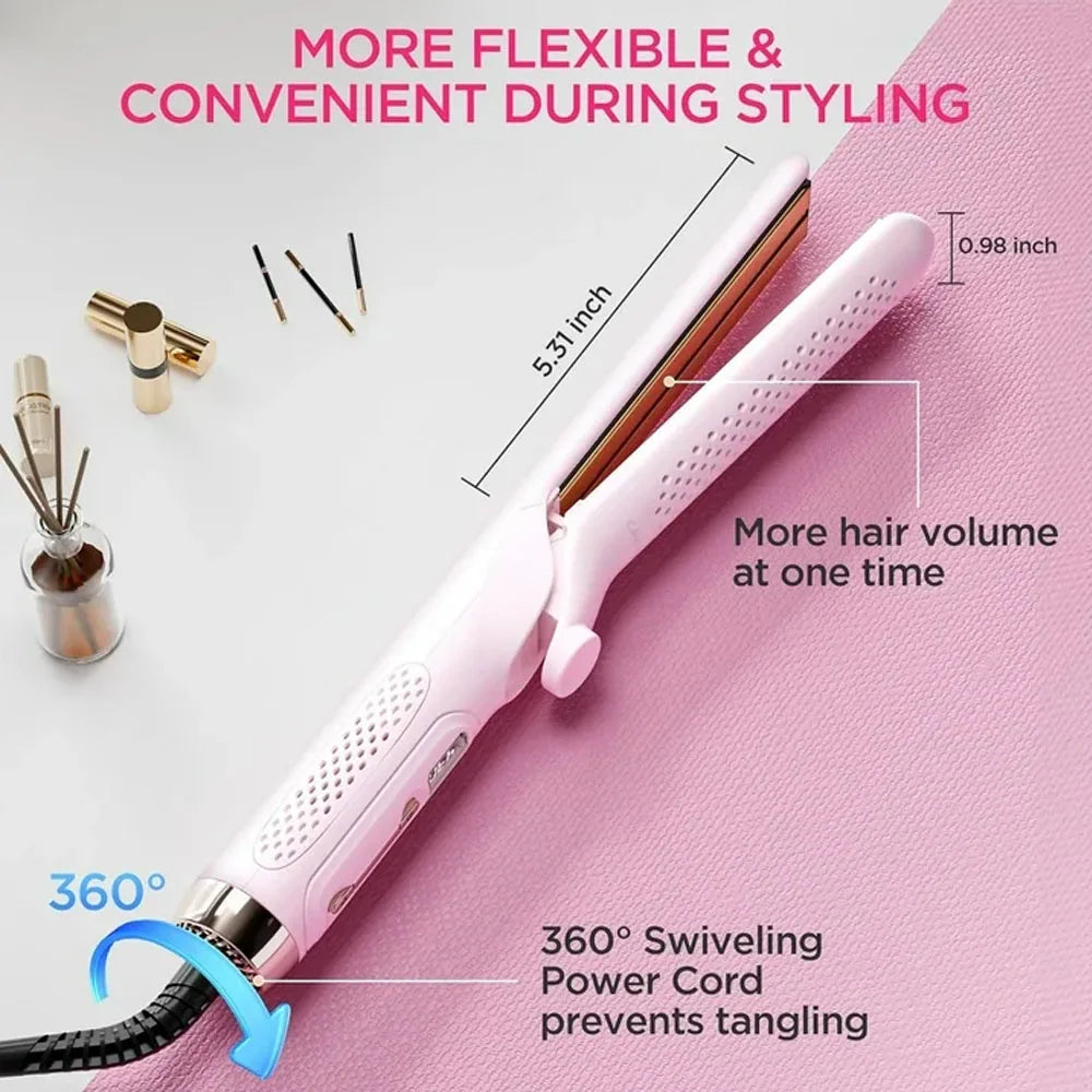 PC 2 in 1 Hair Straightener And Curler Twist Straightening Curling Iron Pro