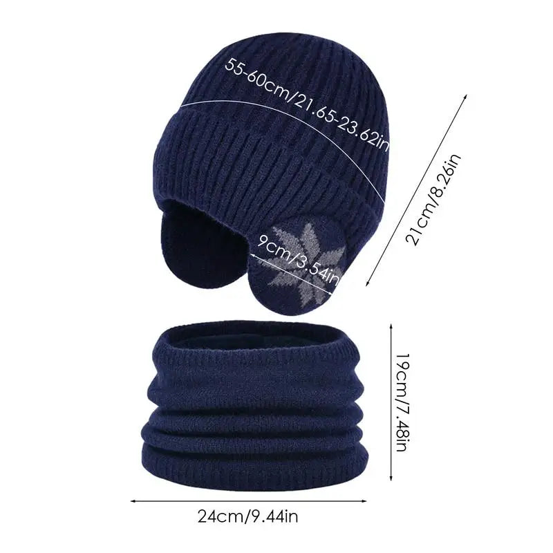 PC 2 in 1 Winter Knitted Cap Neck Warmer USB Heated Beanie Hat Scarf Outdoo