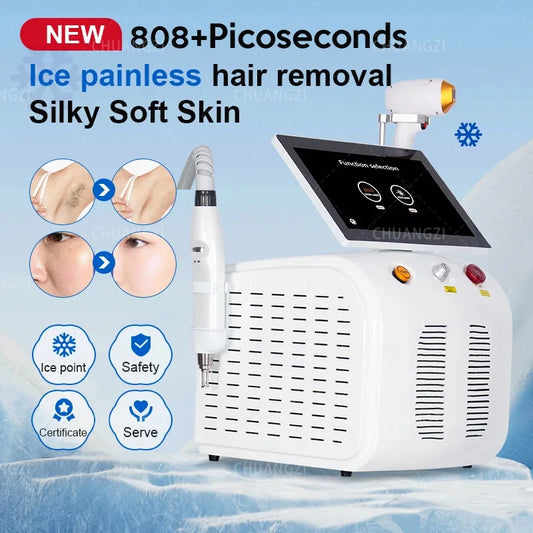 2 in1 Diode And Picosecond 808NM Hair Removal Machine With 3 Wavelength Tattoo Removal Epilator Equipment 755nm 808nm 1064nm