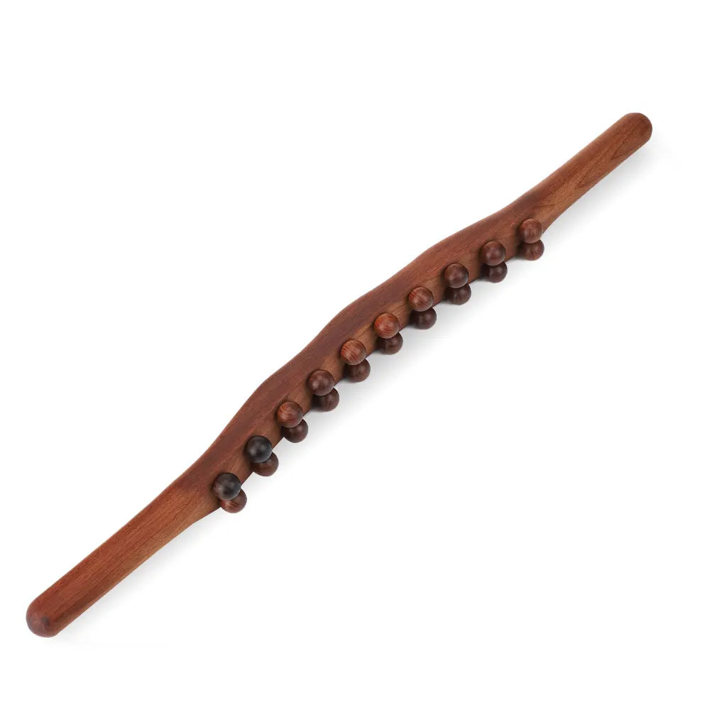 PC 20 Beads Massager  Body Natural Carbonized Beech Wood Scraping Massage S