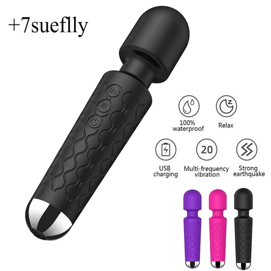 Gtooza20 Modes Powerful Vibration Mini Vibrator Sex Toys AV Magic Stick Massager Clitoris G-Spot Vibrators  Women Erotic Adults 18