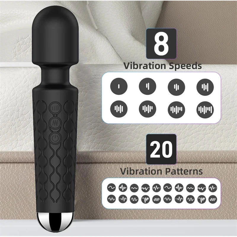 Gtooza20 Modes Powerful Vibration Mini Vibrator Sex Toys AV Magic Stick Massager Clitoris G-Spot Vibrators  Women Erotic Adults 18